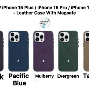 iPhone 15 / 15 Plus / 15 Pro / 15 Pro Max Leather Case sa MagSafe